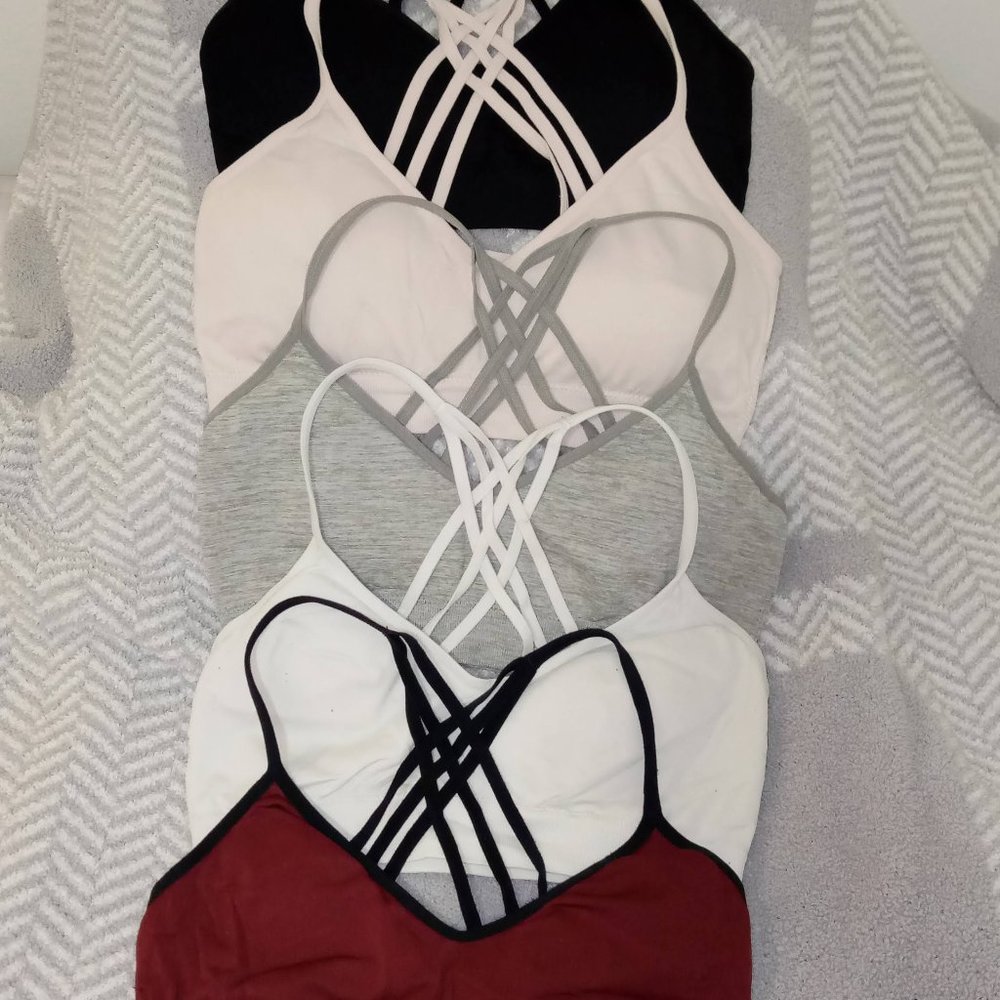 Flirtitude yoga/ light weight sports bra. $25 for all five. NWOT